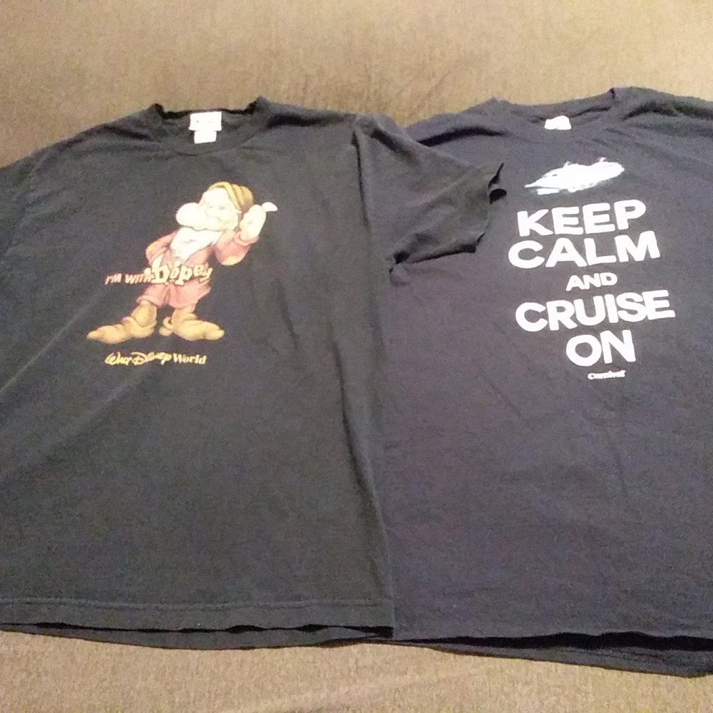Lot 2 Vintage 90s Snow White Disney World Shirt XL I’m With Dopey Carnival Mens